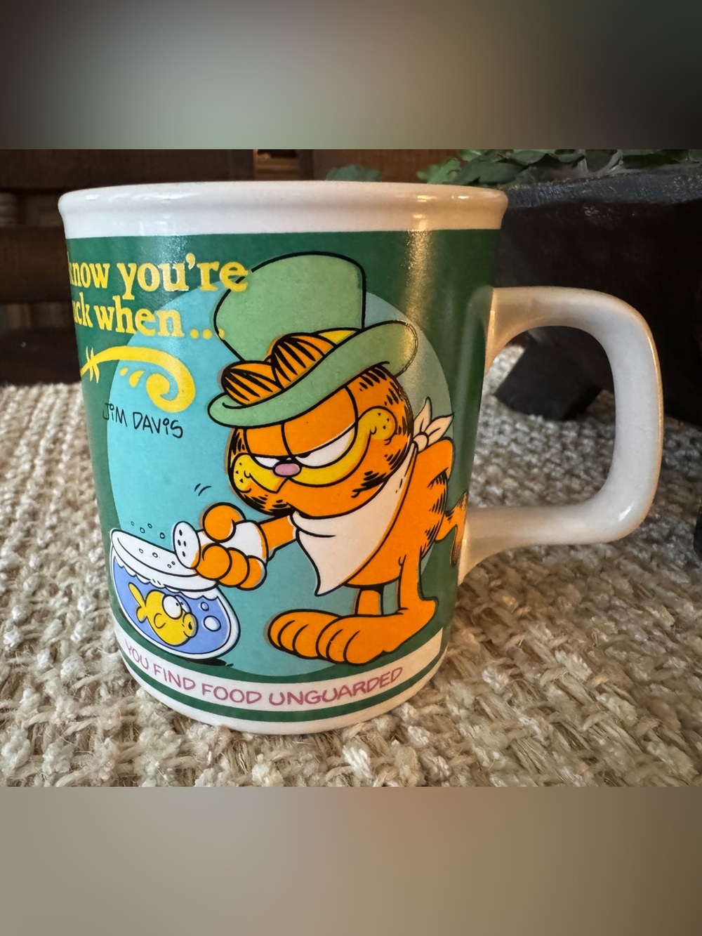 Vintage Garfield Coffee mug 1978 You Know your in Luck Coffee cup